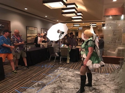 Archon Hall costume activity with photographers.